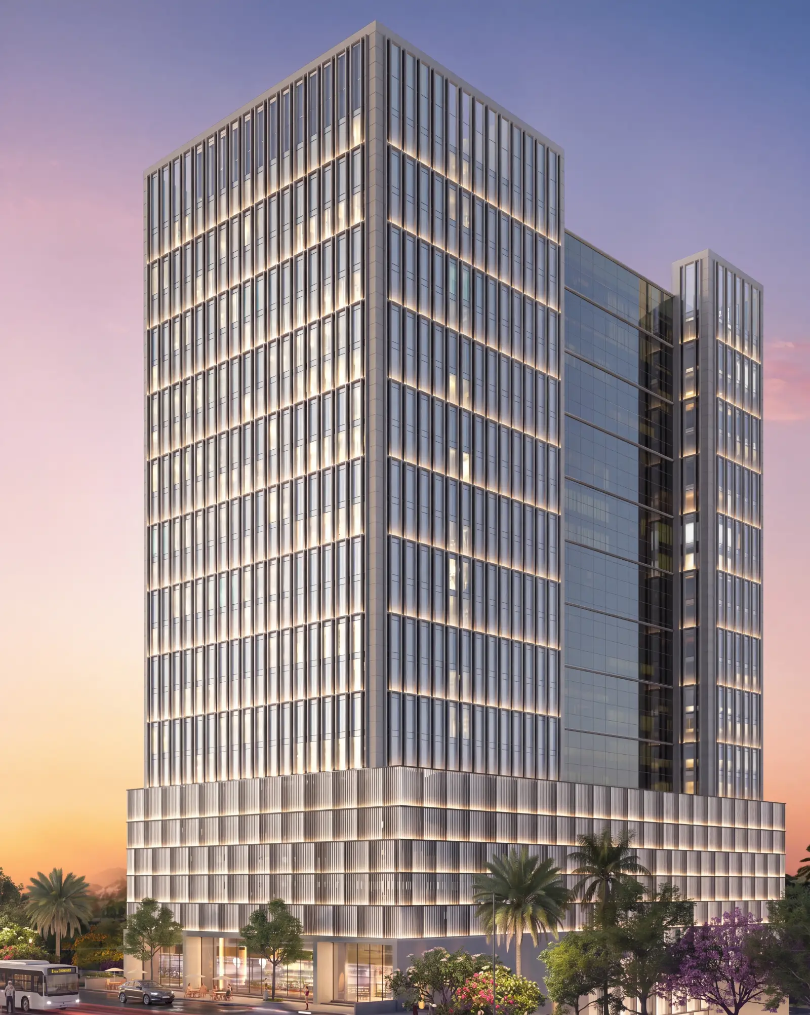 Office building at dusk, Nerul MIDC